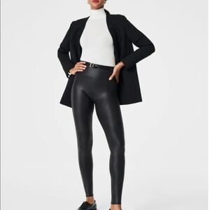 Spanx faux black leather leggings in XS in great condition